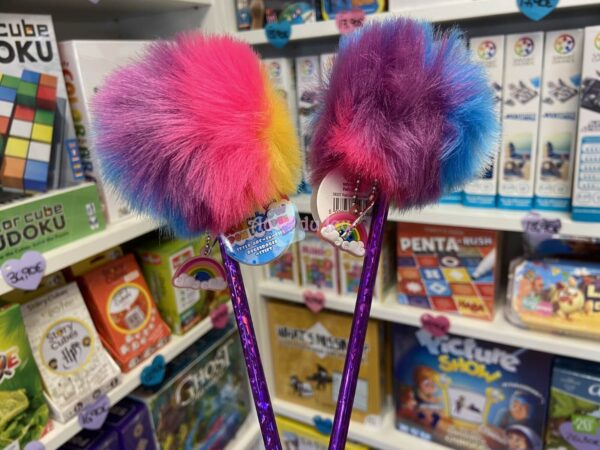 Stylo Pompon Arc-en-ciel